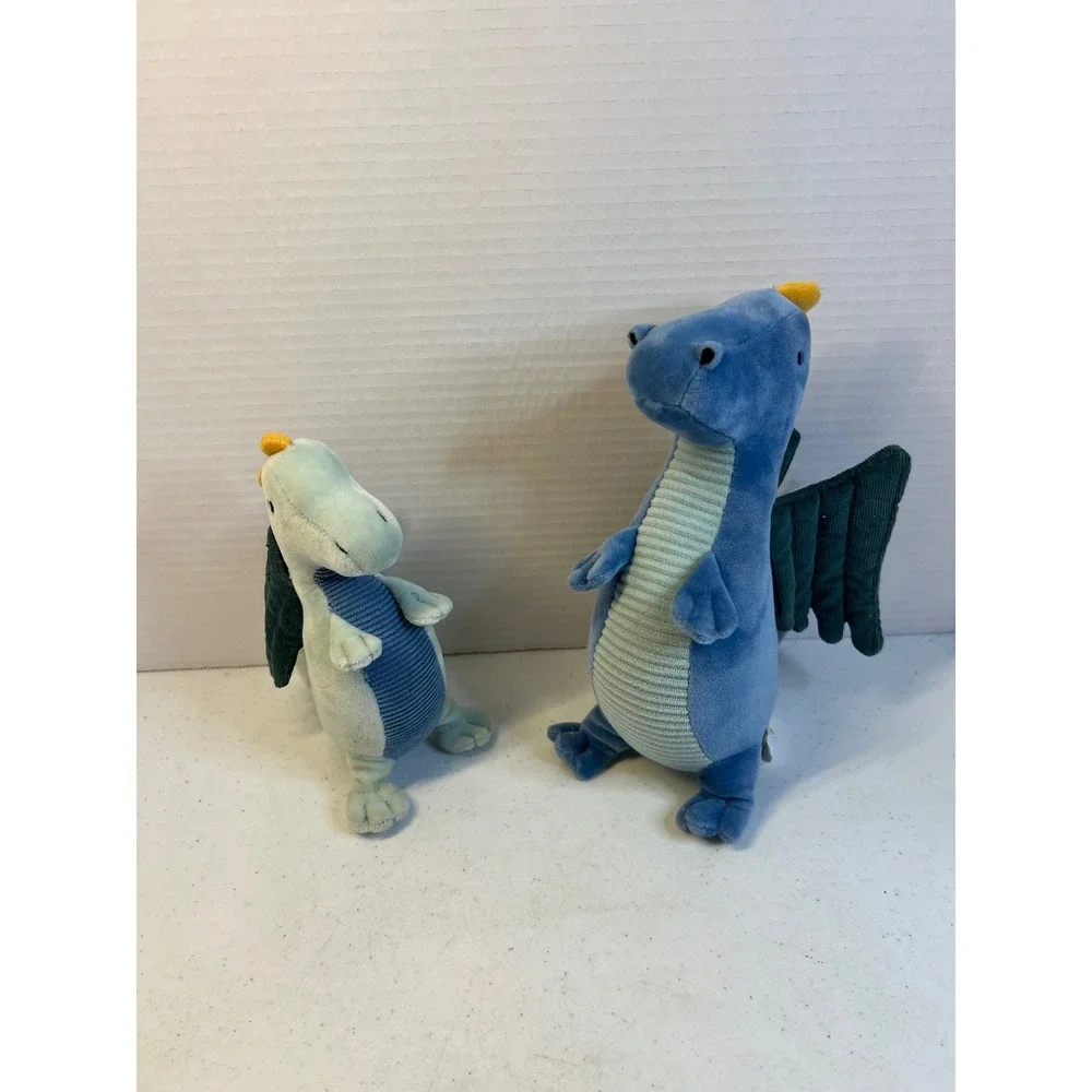 Pillowfort Big and Small Dragon Plush Set Blue Mint Green Stuffed Animals 2pc